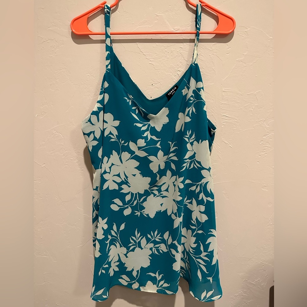 PRICE DROP! Torrid blue teal Sophie double layer tank top size 2